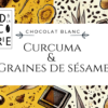 Chocolat Blanc au curcuma et au sésame noir BIO