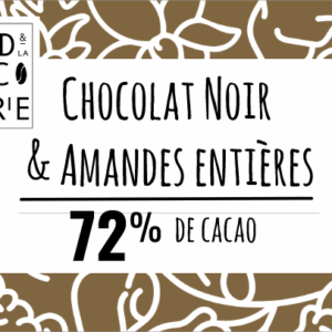 Chocolat noir 72% de cacao au amandes entières torréfiées BIO