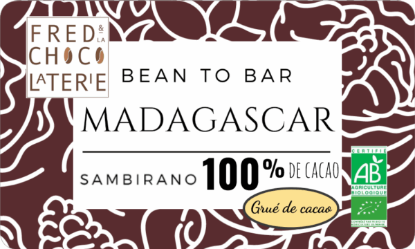 Tablette de Madagascar 100% et Grué de cacao BIO (bean to bar)