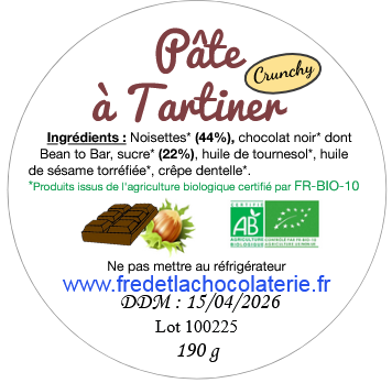 Pâte à tartiner "crunchy" au chocolat noir sans lactose BIO – Image 2